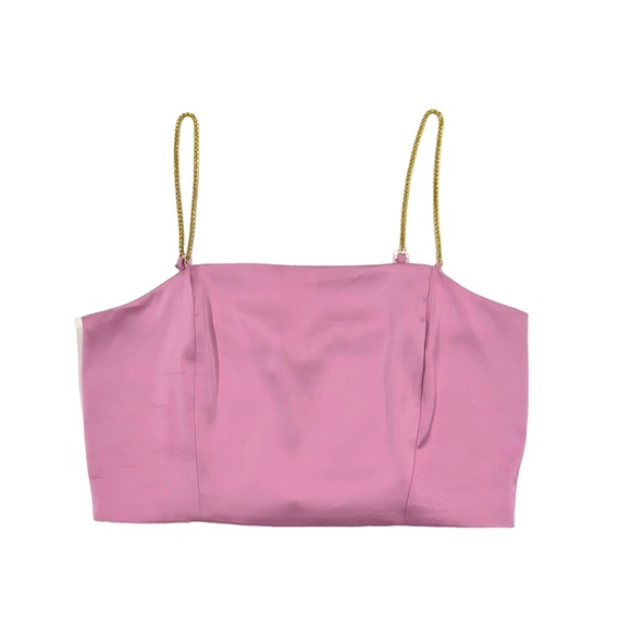 House of Harlow 1960 Tops - HOUSE OF HARLOW 1960 Gold Chain Strap Tank Crop Top Pink NWT Size Medium